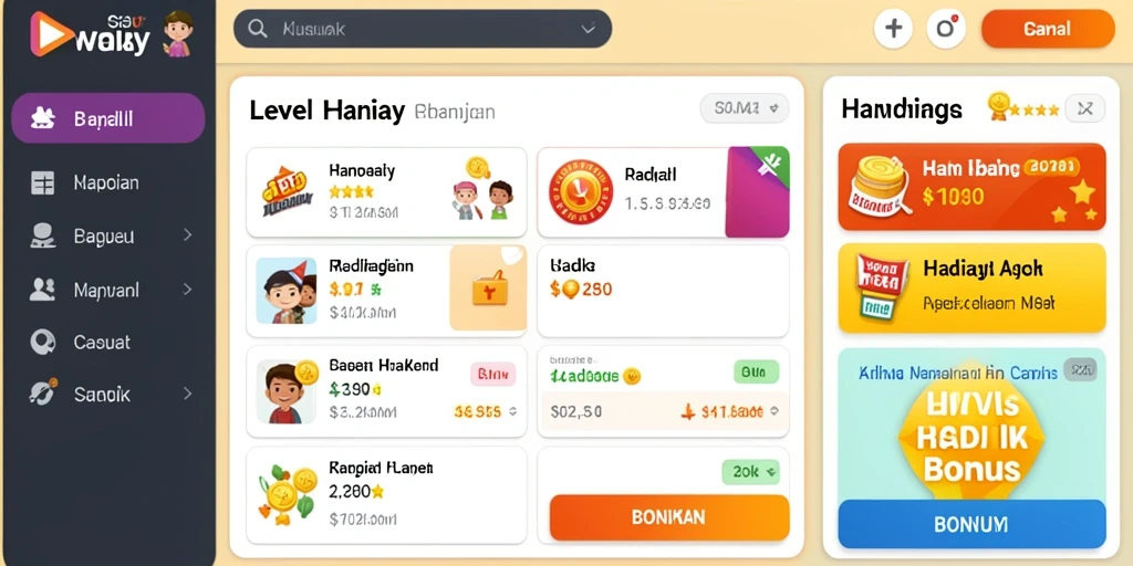 Tampilan antarmuka permainan yang menarik dan interaktif.